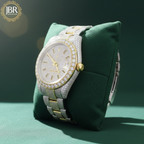 Fully iced-out VVS moissanite baguette diamond watch featuring precision-cut baguette stones across the bezel, dial, and band, delivering a bold, high-shine luxury statement look.