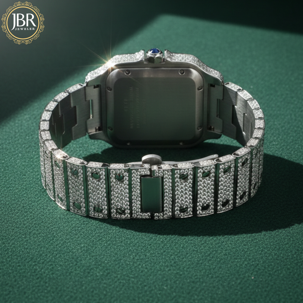 Fully Iced Out VVS Moissanite Diamond Bust Down Watch For Men