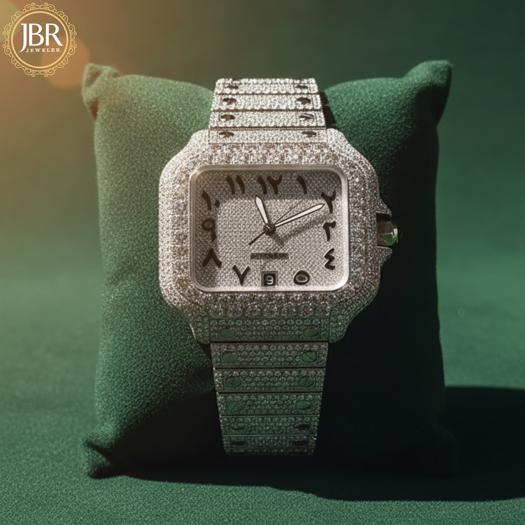 Fully Iced Out VVS Moissanite Diamond Bust Down Watch For Men
