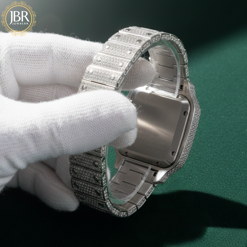 Fully Iced Out VVS Moissanite Diamond Bust Down Watch For Men