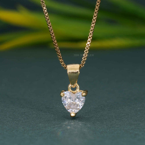 14K Solid Gold 1 Carat Heart Cut Lab Grown Diamond Solitaire Pendant Necklaces for Women - JBR Jeweler