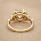 14K gold Celtic dragon heart diamond ring top view
