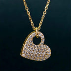 Heart Pendant Diamond 14K Gold Heart Charm Minimalist Love Pendant Jewelry - JBR Jeweler