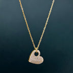 Heart Pendant Diamond 14K Gold Heart Charm Minimalist Love Pendant Jewelry - JBR Jeweler