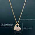 Heart Pendant Diamond 14K Gold Heart Charm Minimalist Love Pendant Jewelry - JBR Jeweler