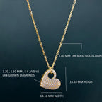 Heart Pendant Diamond 14K Gold Heart Charm Minimalist Love Pendant Jewelry - JBR Jeweler