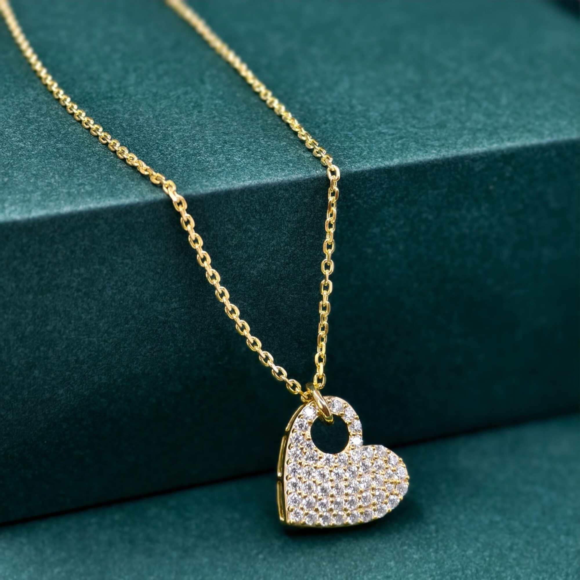 Heart Pendant Diamond 14K Gold Heart Charm Minimalist Love Pendant Jewelry - JBR Jeweler