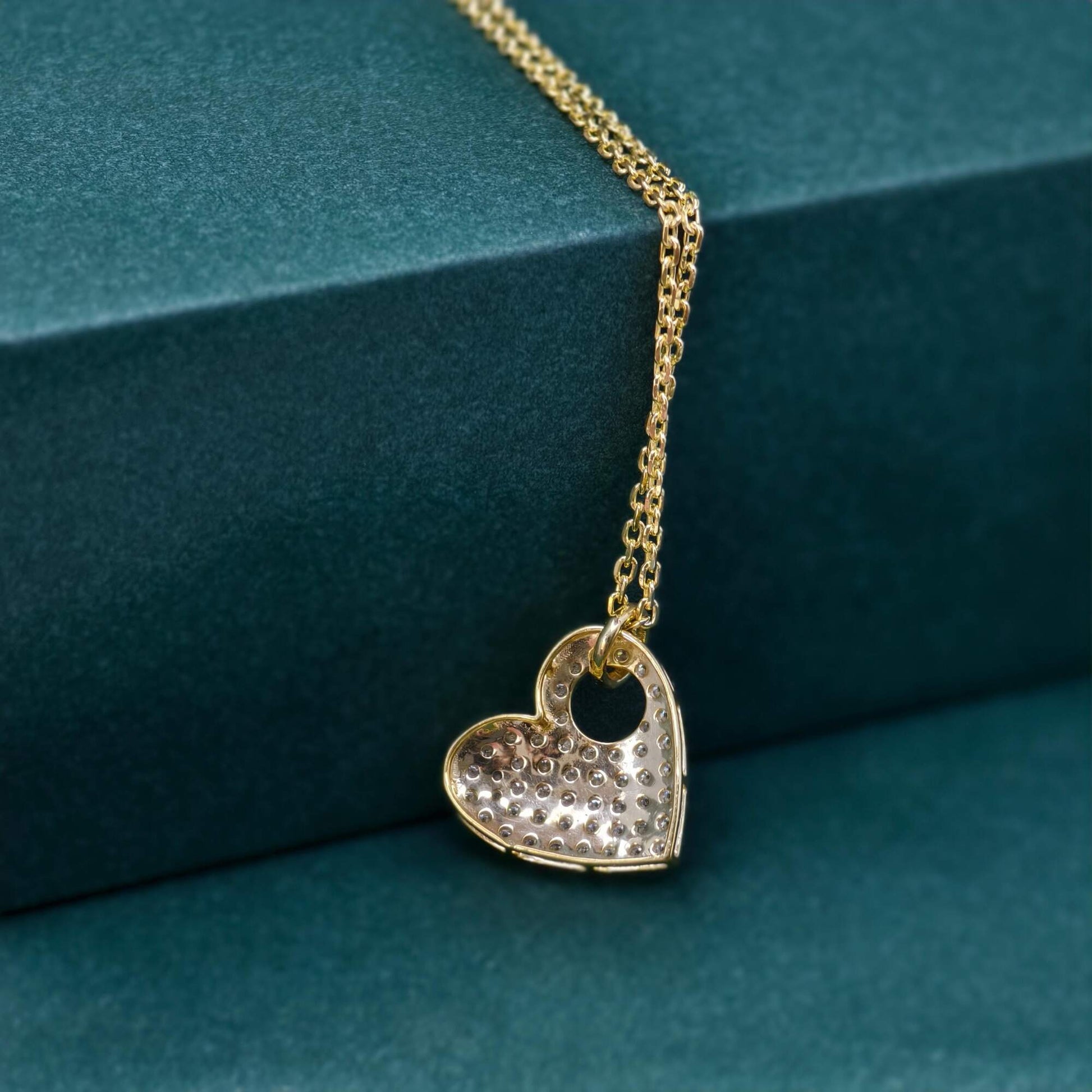 Heart Pendant Diamond 14K Gold Heart Charm Minimalist Love Pendant Jewelry