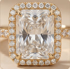 Moissanite proposal ring with sparkling hidden halo detail