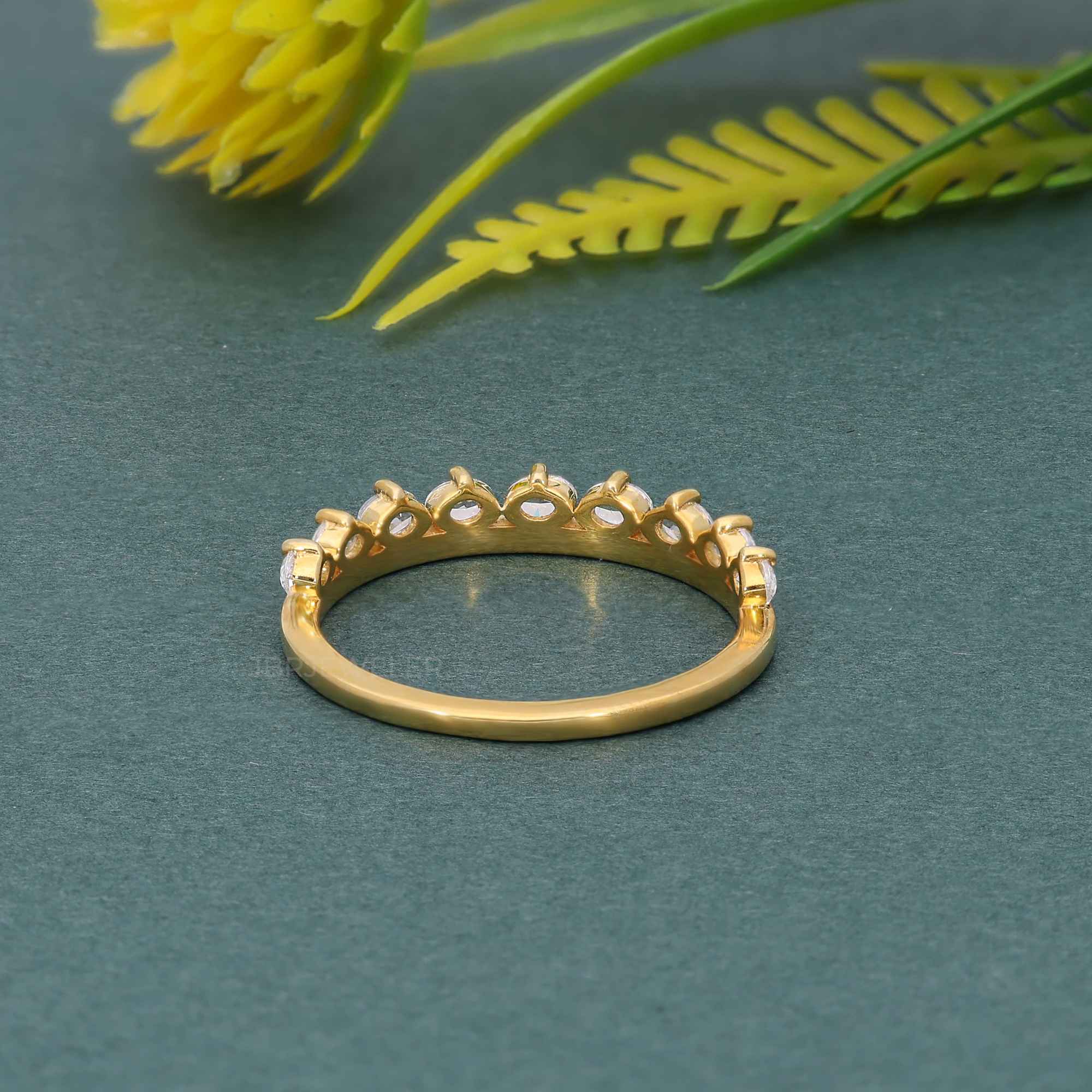 Horizontal Oval Lab Diamond Half Eternity Wedding Band - JBR Jeweler