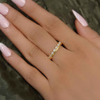 Horizontal Oval Lab Diamond Half Eternity Wedding Band - JBR Jeweler