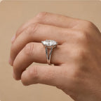 Close-up sparkle detail of marquise lab grown diamond