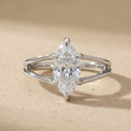 Marquise cut diamond bridal ring for her