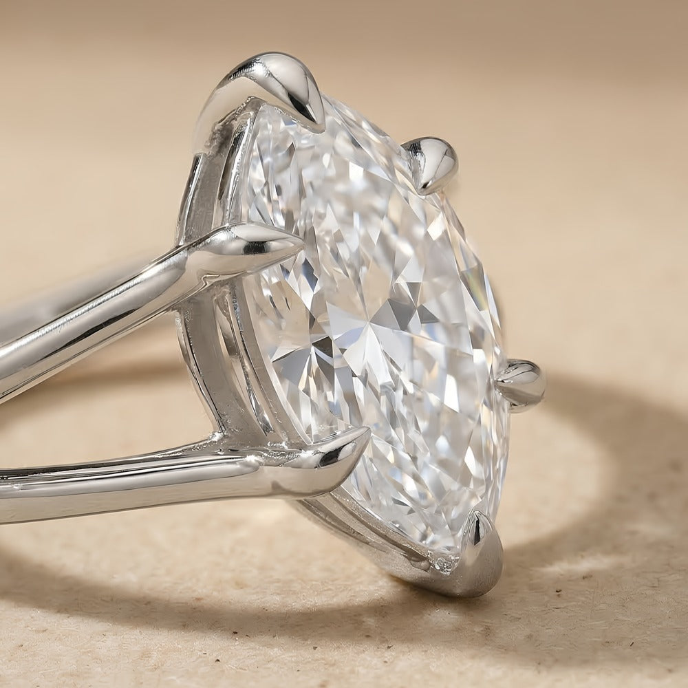 IGI certified marquise bridal ring close-up