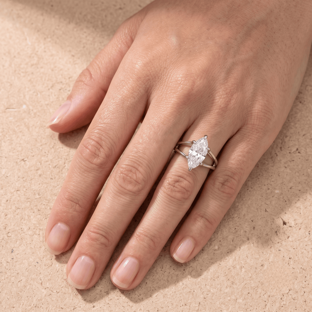 Marquise diamond bridal ring gift for wife