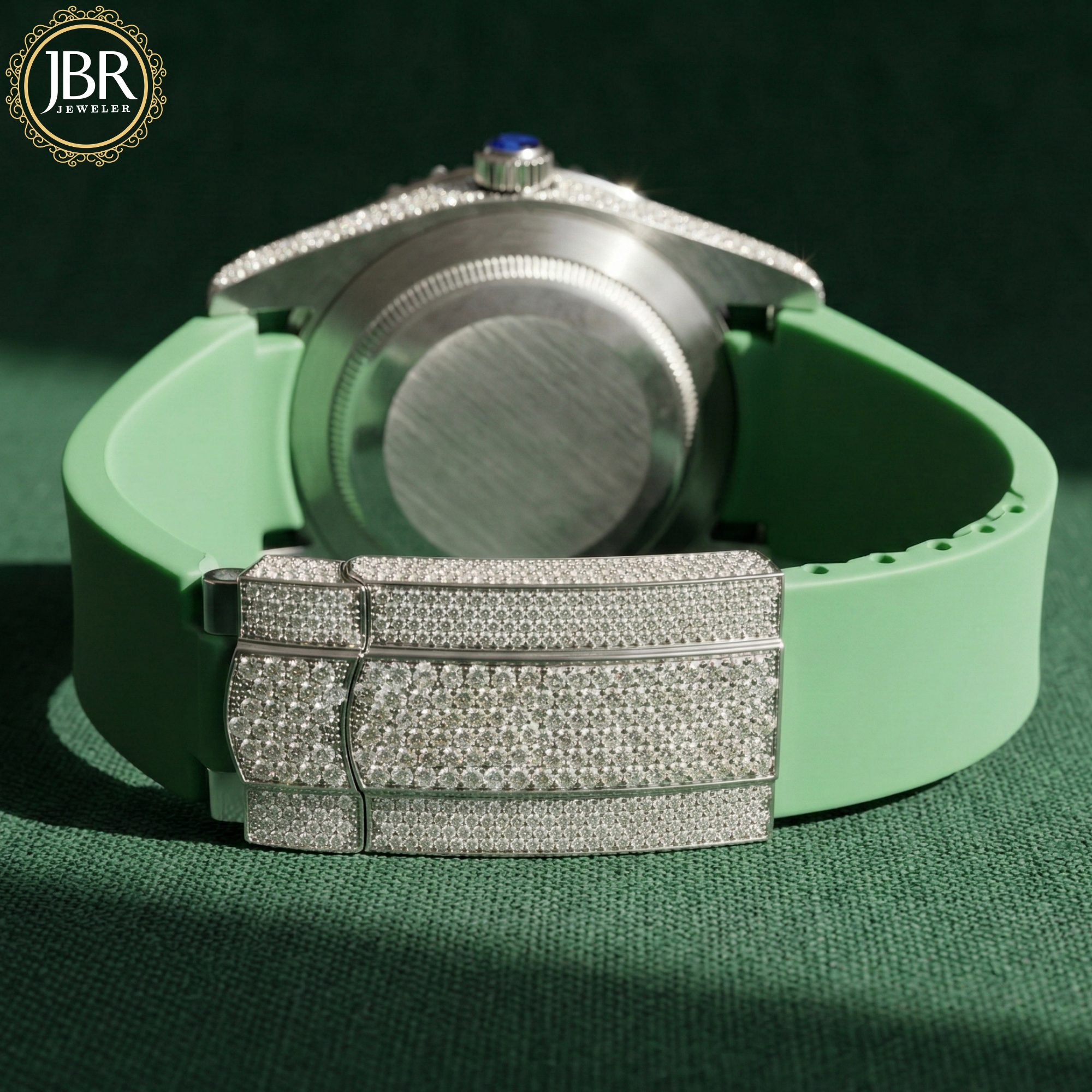 Iced Out Green Dial VVS Moissanite Hip Hop Automatic Luxury Watch JBR JEWELER