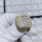 Princess and Round Pave Set Gold Ice out Champion Ring - JBR Jeweler