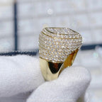 Princess and Round Pave Set Gold Ice out Champion Ring - JBR Jeweler