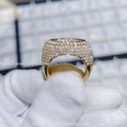 Princess and Round Pave Set Gold Ice out Champion Ring - JBR Jeweler