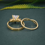 Infinity Three Stone Heart Cut Moissanite Diamond Bridal Wedding Ring Sets - JBR Jeweler