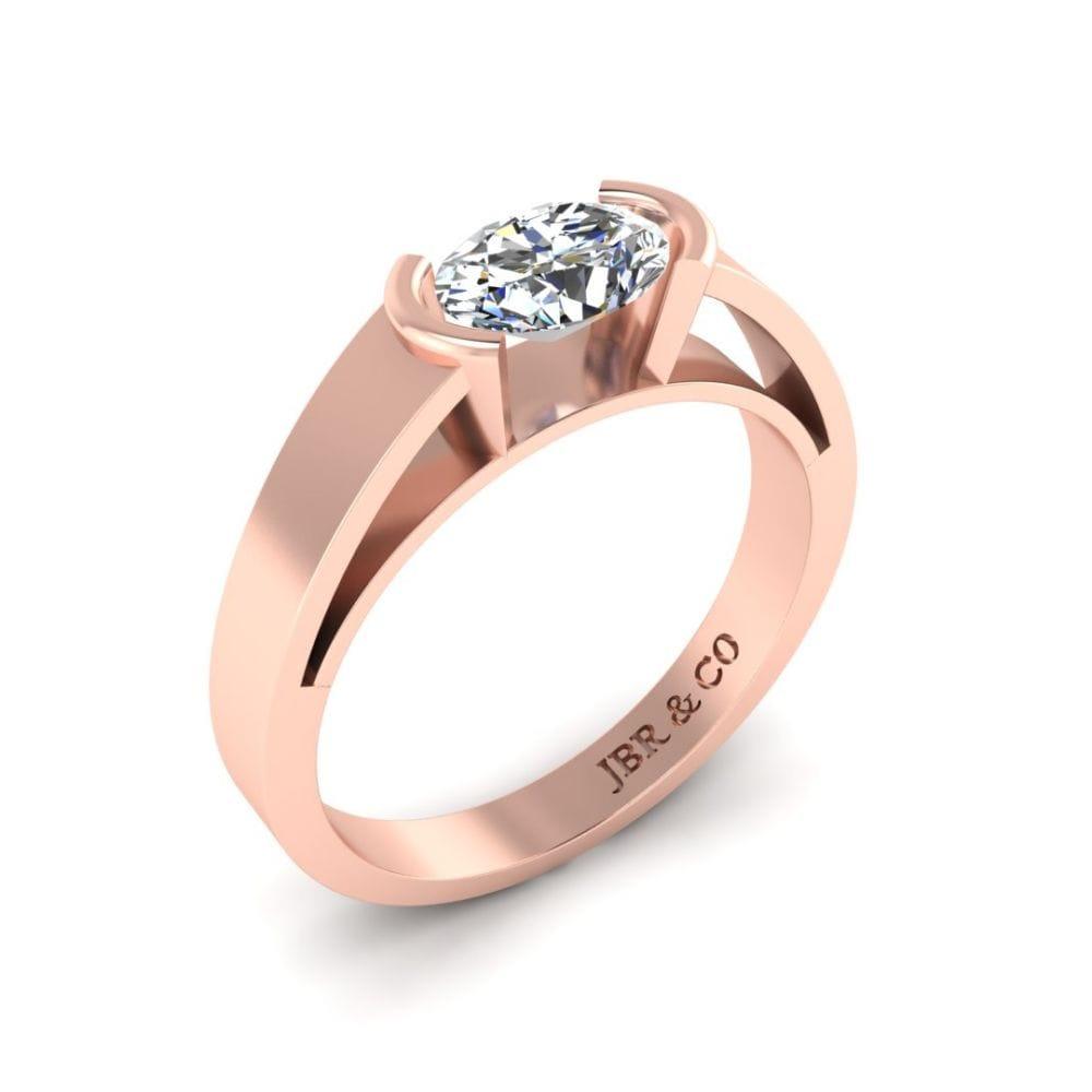 JBR Classic Solitaire Moissanite Oval Cut 14kt Solid Gold Ring - JBR Jeweler