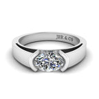 JBR Classic Solitaire Moissanite Oval Cut 14kt Solid Gold Ring - JBR Jeweler