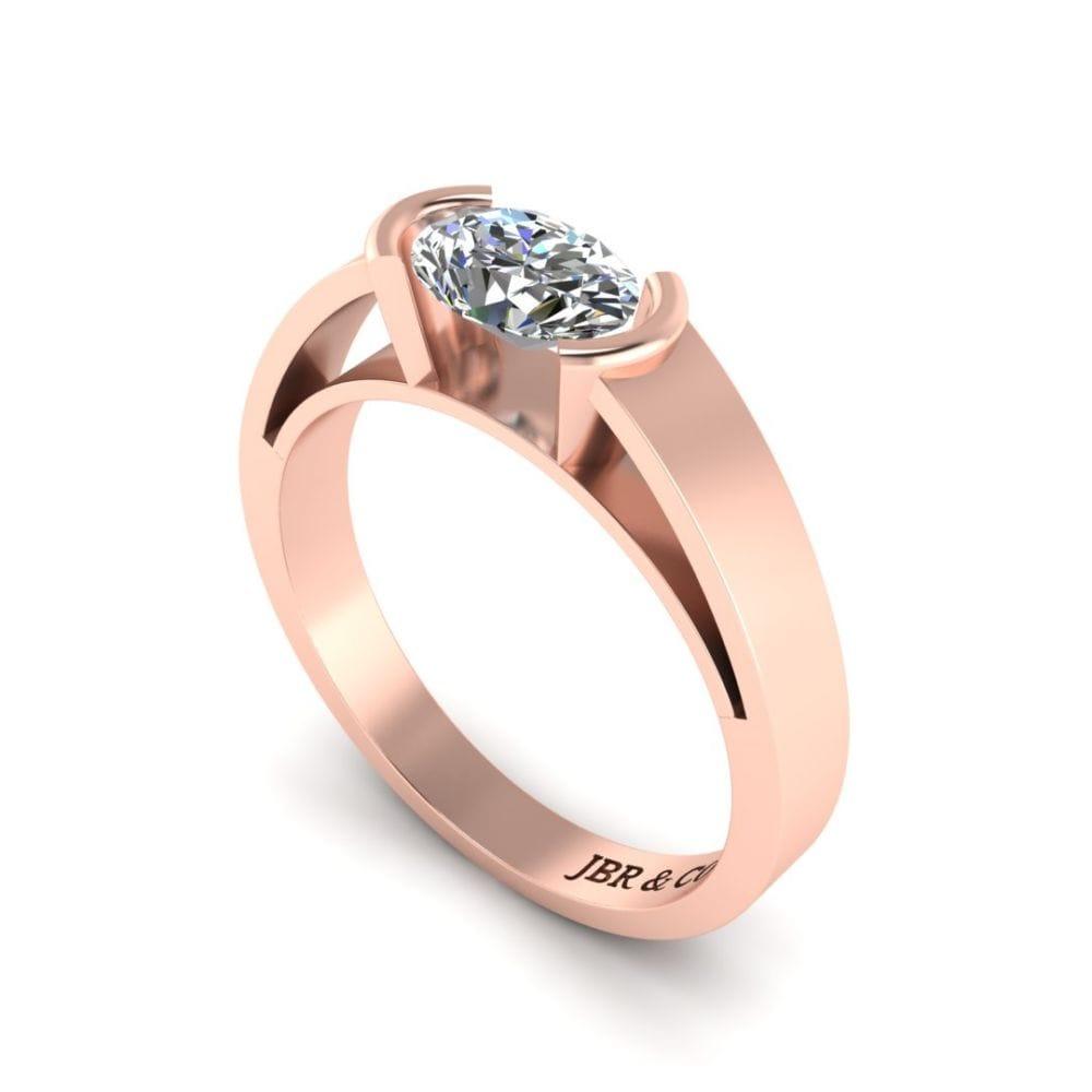 JBR Classic Solitaire Moissanite Oval Cut 14kt Solid Gold Ring - JBR Jeweler