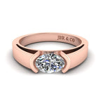 JBR Classic Solitaire Moissanite Oval Cut 14kt Solid Gold Ring - JBR Jeweler