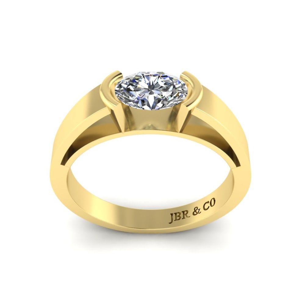 JBR Classic Solitaire Moissanite Oval Cut 14kt Solid Gold Ring - JBR Jeweler