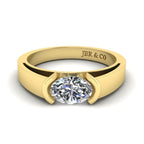 JBR Classic Solitaire Moissanite Oval Cut 14kt Solid Gold Ring - JBR Jeweler