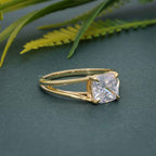 Split Band Cushion Cut Moissanite Diamond Solitaire Ring - JBR Jeweler