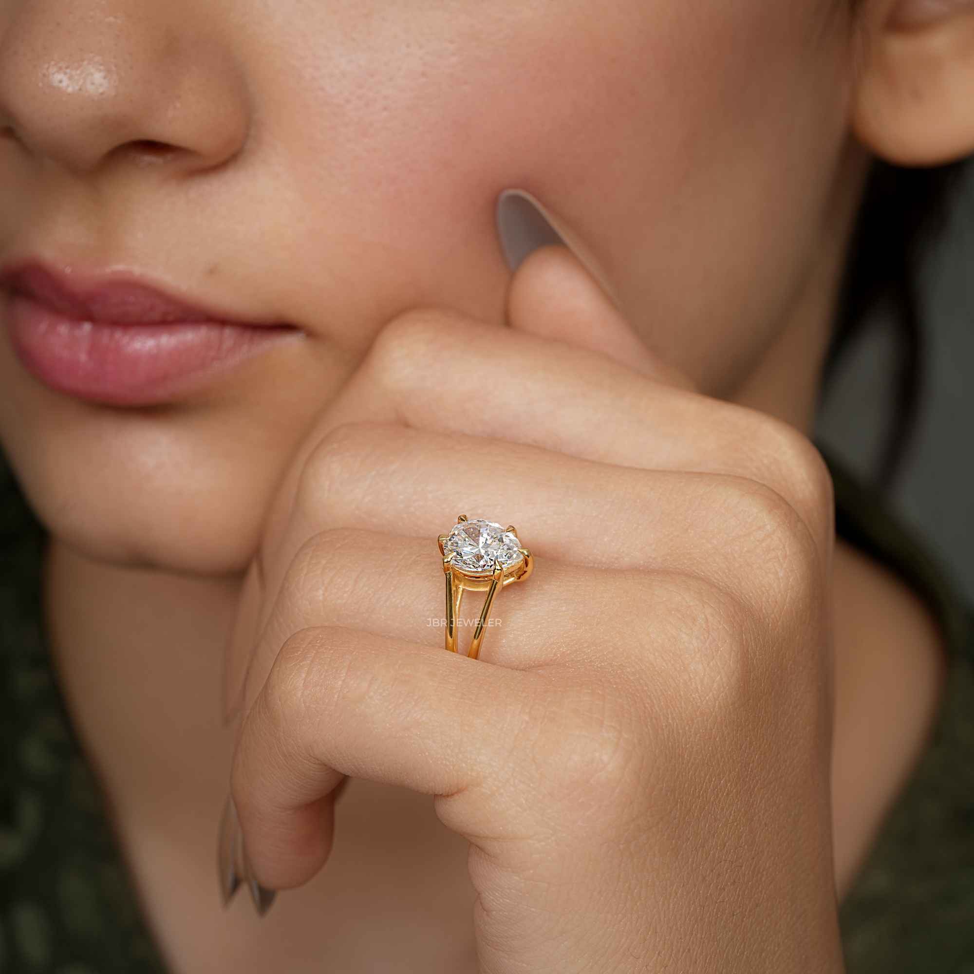 Split Shank Pear Cut Lab Grown Diamond Solitaire Ring - JBR Jeweler