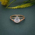 Split Shank Pear Cut Lab Grown Diamond Solitaire Ring - JBR Jeweler