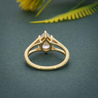 Split Band Pear Cut Moissanite Diamond Solitaire Ring - JBR Jeweler