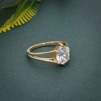 Bague solitaire diamant moissanite taille poire à bande fendue