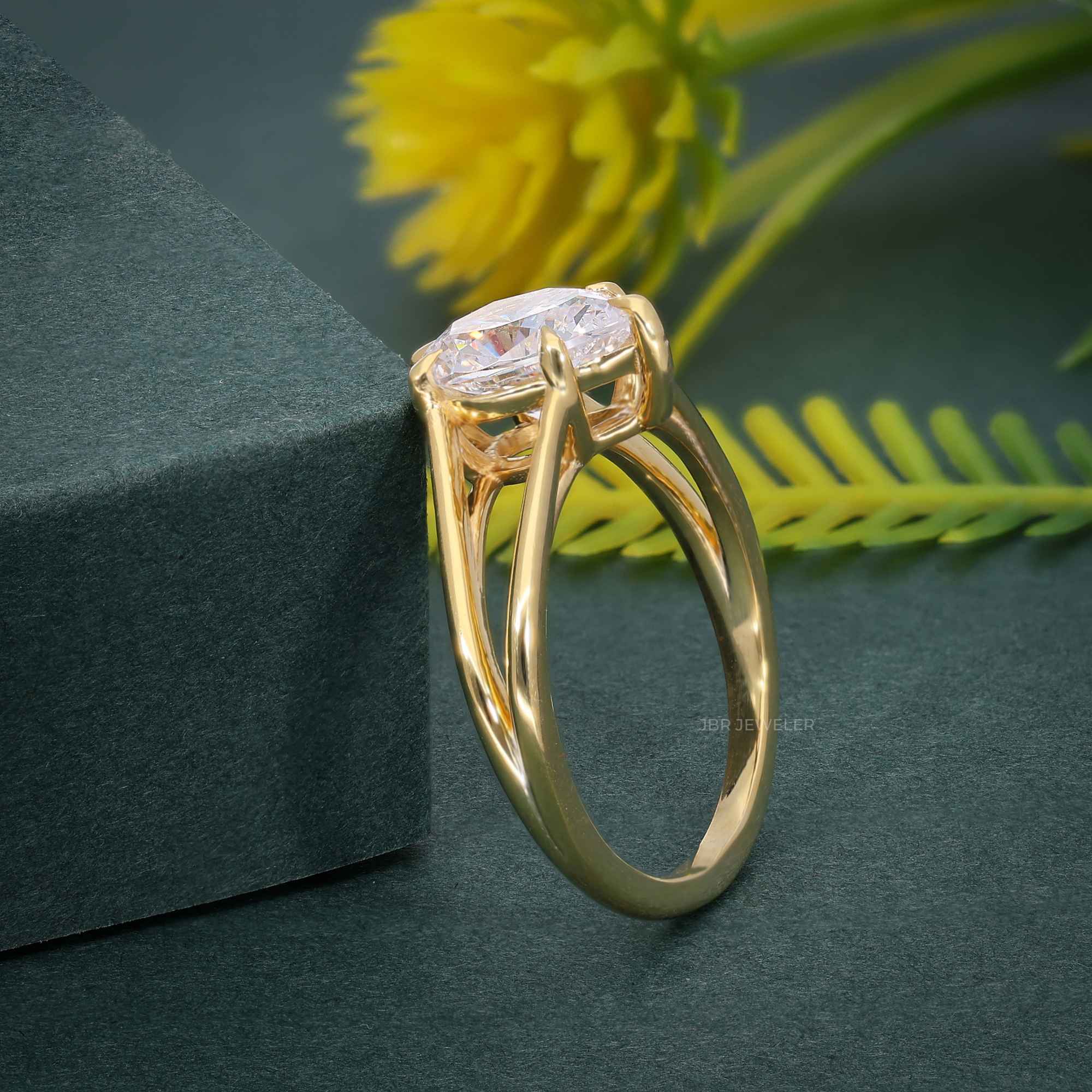 Split Shank Pear Cut Lab Grown Diamond Solitaire Ring - JBR Jeweler