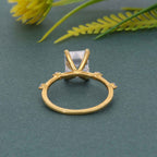 Knife edge Emerald Cut Moissanite Diamond Engagement Ring - JBR Jeweler