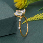 Knife edge Emerald Cut Lab Grown Diamond Engagement Ring - JBR Jeweler