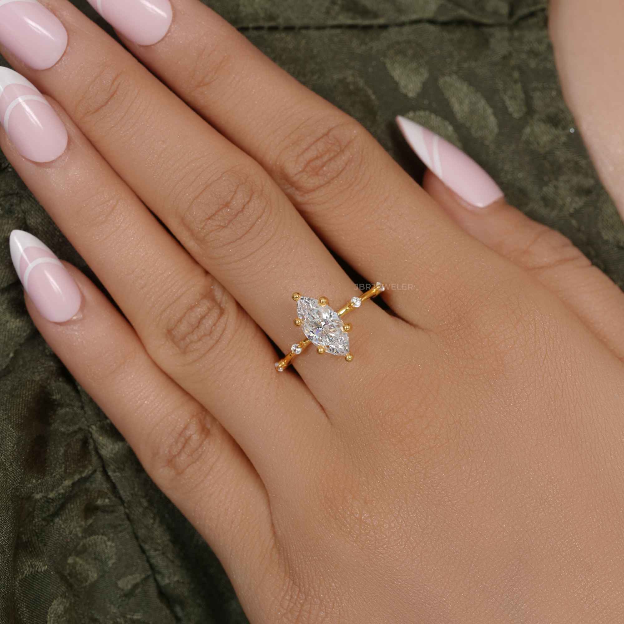 Knife edge Marquise Cut Lab Grown Diamond Engagement Ring - JBR Jeweler