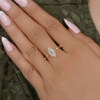 Knife edge Marquise Cut Moissanite Diamond Engagement Ring - JBR Jeweler