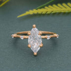 Knife edge Marquise Cut Moissanite Diamond Engagement Ring - JBR Jeweler