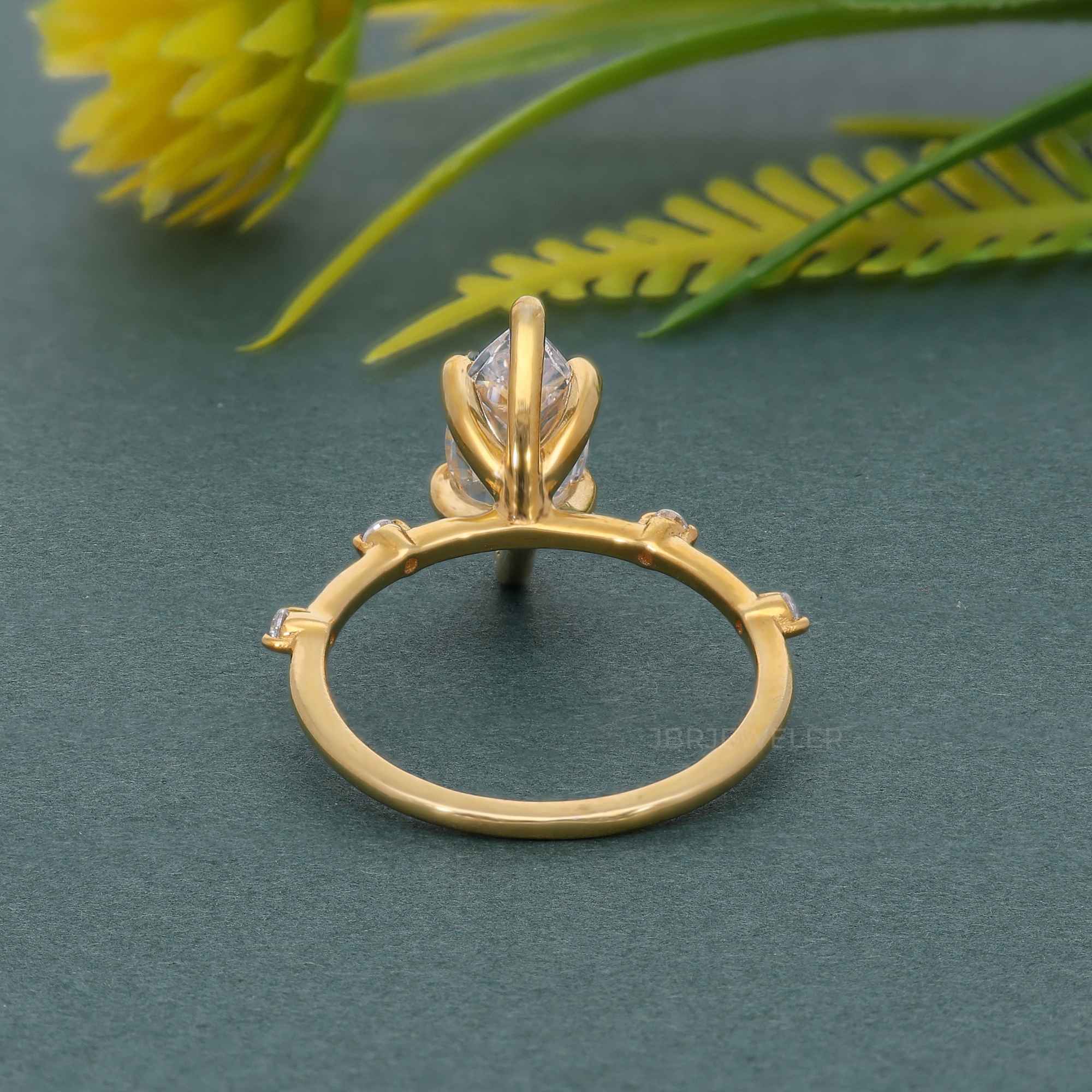 Knife edge Marquise Cut Moissanite Diamond Engagement Ring - JBR Jeweler