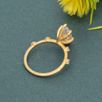 Knife edge Marquise Cut Moissanite Diamond Engagement Ring - JBR Jeweler