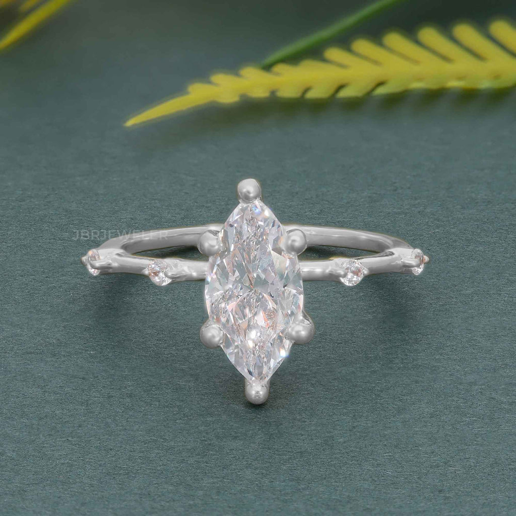 Knife edge Marquise Cut Lab Grown Diamond Engagement Ring - JBR Jeweler