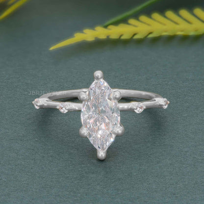 Knife edge Marquise Cut Lab Grown Diamond Engagement Ring