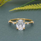Knife edge Oval Cut Moissanite Diamond Engagement Ring - JBR Jeweler