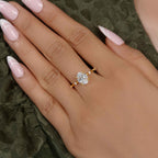 Knife edge Oval Cut Moissanite Diamond Engagement Ring - JBR Jeweler