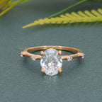Knife edge Oval Cut Moissanite Diamond Engagement Ring - JBR Jeweler