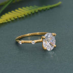 Knife edge Oval Cut Moissanite Diamond Engagement Ring - JBR Jeweler