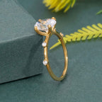 Knife edge Oval Cut Moissanite Diamond Engagement Ring - JBR Jeweler
